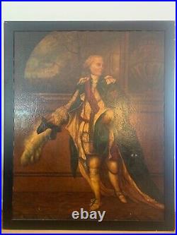 Antique Vintage Portrait Painting Oil On Canvas Signed Framed Art 70x50 Huge