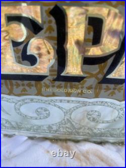 Antique Vintage Sandwiches Glue Chipped Sign Glass Gold Leaf Reverse Painted