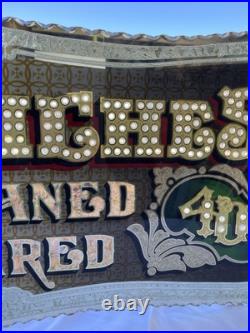 Antique Vintage Sandwiches Glue Chipped Sign Glass Gold Leaf Reverse Painted