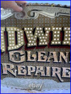 Antique Vintage Sandwiches Glue Chipped Sign Glass Gold Leaf Reverse Painted