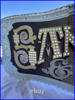 Antique Vintage Sandwiches Glue Chipped Sign Glass Gold Leaf Reverse Painted