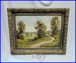 Antique Vintage W. T. Burger Co Landscape Oil Painting Signed Hager