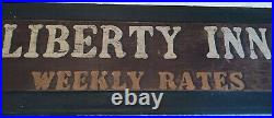 Antique Vintage Wooden Advertising Sign LIBERTY INN Door Panel, Hand Painted 40