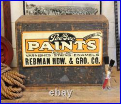 Antique Vtg Industrial Tin Tacker Sign Pee Gee Paints Advertising Hardware