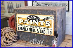 Antique Vtg Industrial Tin Tacker Sign Pee Gee Paints Advertising Hardware