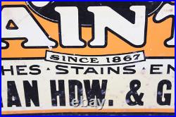 Antique Vtg Industrial Tin Tacker Sign Pee Gee Paints Advertising Hardware