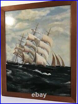 Antique vintage framed original signed oil painting