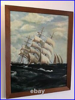 Antique vintage framed original signed oil painting