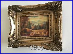 Antique vintage gilt framed original signed oil painting superb Van Veal