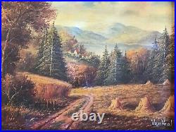 Antique vintage gilt framed original signed oil painting superb Van Veal