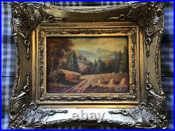 Antique vintage gilt framed original signed oil painting superb Van Veal