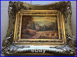 Antique vintage gilt framed original signed oil painting superb Van Veal