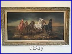 Antique vintage gilt framed signed original oil painting by artist Hans Reidman