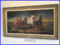 Antique vintage gilt framed signed original oil painting by artist Hans Reidman