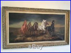 Antique vintage gilt framed signed original oil painting by artist Hans Reidman