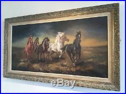 Antique vintage gilt framed signed original oil painting by artist Hans Reidman