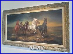 Antique vintage gilt framed signed original oil painting by artist Hans Reidman