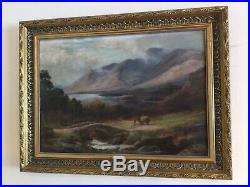 Antique vintage gilt framed very old signed original fine oil painting