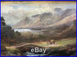 Antique vintage gilt framed very old signed original fine oil painting