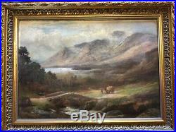 Antique vintage gilt framed very old signed original fine oil painting