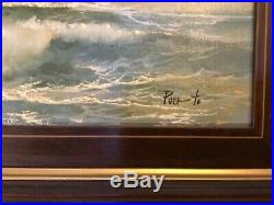 Antique vintage original framed and signed oil painting by puerto marinas