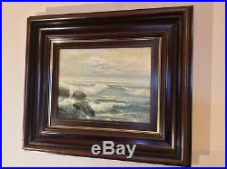 Antique vintage original framed and signed oil painting by puerto marinas