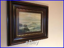 Antique vintage original framed and signed oil painting by puerto marinas