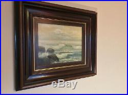 Antique vintage original framed and signed oil painting by puerto marinas