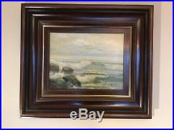 Antique vintage original framed and signed oil painting by puerto marinas