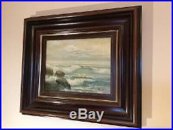 Antique vintage original framed and signed oil painting by puerto marinas