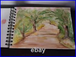 Artist Water Color Sketches Paintings Signed Appear Vintage E Ansley