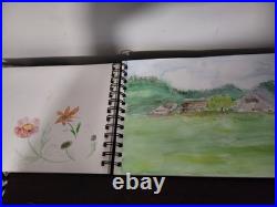 Artist Water Color Sketches Paintings Signed Appear Vintage E Ansley