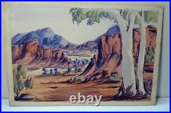Athanas Renkarka Australian Aboriginal Hermannsburg Watercolour Painting Desert