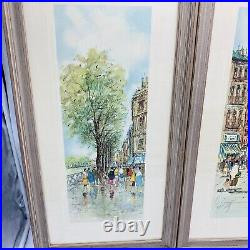 BOUFFERIE Paris Scenery Signed Original Paintings French France Unique Lot of 2