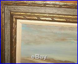 Bailey Original Vintage Oil On Canvas Seascape Huge Painting Dated 1971