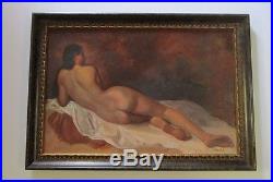 Banchik Signed Female Painting Model Reclined Nude Woman Portrait Vintage 1970