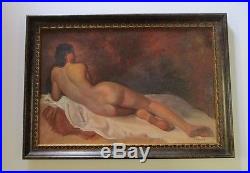 Banchik Signed Female Painting Model Reclined Nude Woman Portrait Vintage 1970