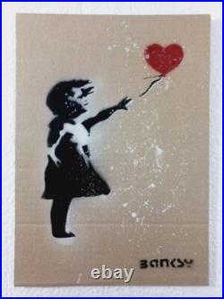 Banksy Spray Painting on cardboard, signed and sealed, vintage