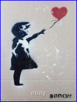 Banksy Spray Painting on cardboard, signed and sealed, vintage
