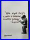 Banksy drawing and painting on old paper signed stamped vintage