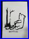 Banksy drawing and painting on old paper signed stamped vintage