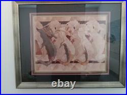 Barbara Burnett Artist VTG Hand Signed LE #30/100 Framed Seahorses 1983 VGUC