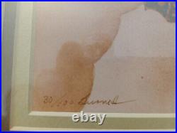 Barbara Burnett Artist VTG Hand Signed LE #30/100 Framed Seahorses 1983 VGUC