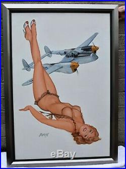 Baron Von Lind Original PinUp Oil Painting 24x36 Vintage/WWII/Art/Girl/Nude