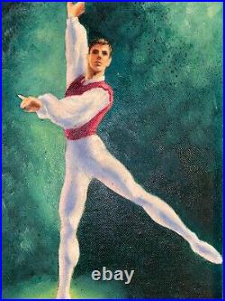 Beautiful Original Vintage Painting Ballerina Ballet 1940s Signed Stunning