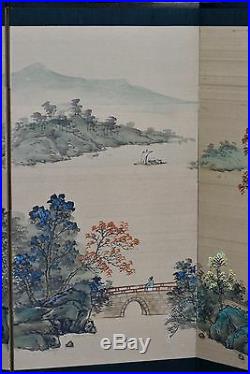 Beautiful Vintage Japanese Painted Folding Screen, Signed & Excellent Condition