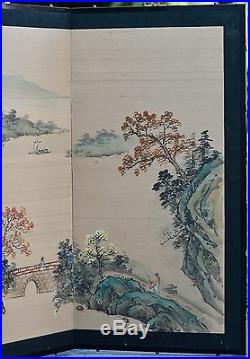 Beautiful Vintage Japanese Painted Folding Screen, Signed & Excellent Condition