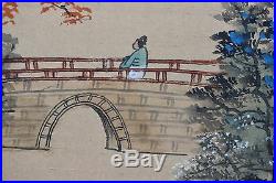 Beautiful Vintage Japanese Painted Folding Screen, Signed & Excellent Condition