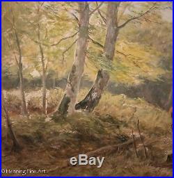 Beautiful Vintage Oil Painting of Deer in the Woods Signed W. Venter & Framed
