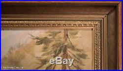 Beautiful Vintage Oil Painting of Deer in the Woods Signed W. Venter & Framed